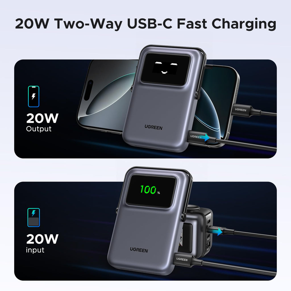 UGREEN Uno 10000mAh Magsafe Magnetic Power Bank , 20W two-way usb-c fast charging 