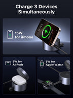 UGREEN UNO 3 - in - 1 Magnetic Wireless Charger 25W (MagSafe compatible) - UGREEN EU