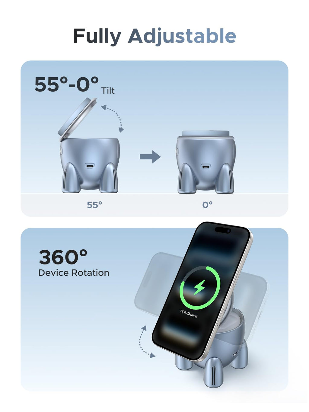UGREEN UNO Dual Magnetic 2 - in - 1 Wireless Charger 30W (MagSafe Compatible) - UGREEN EU