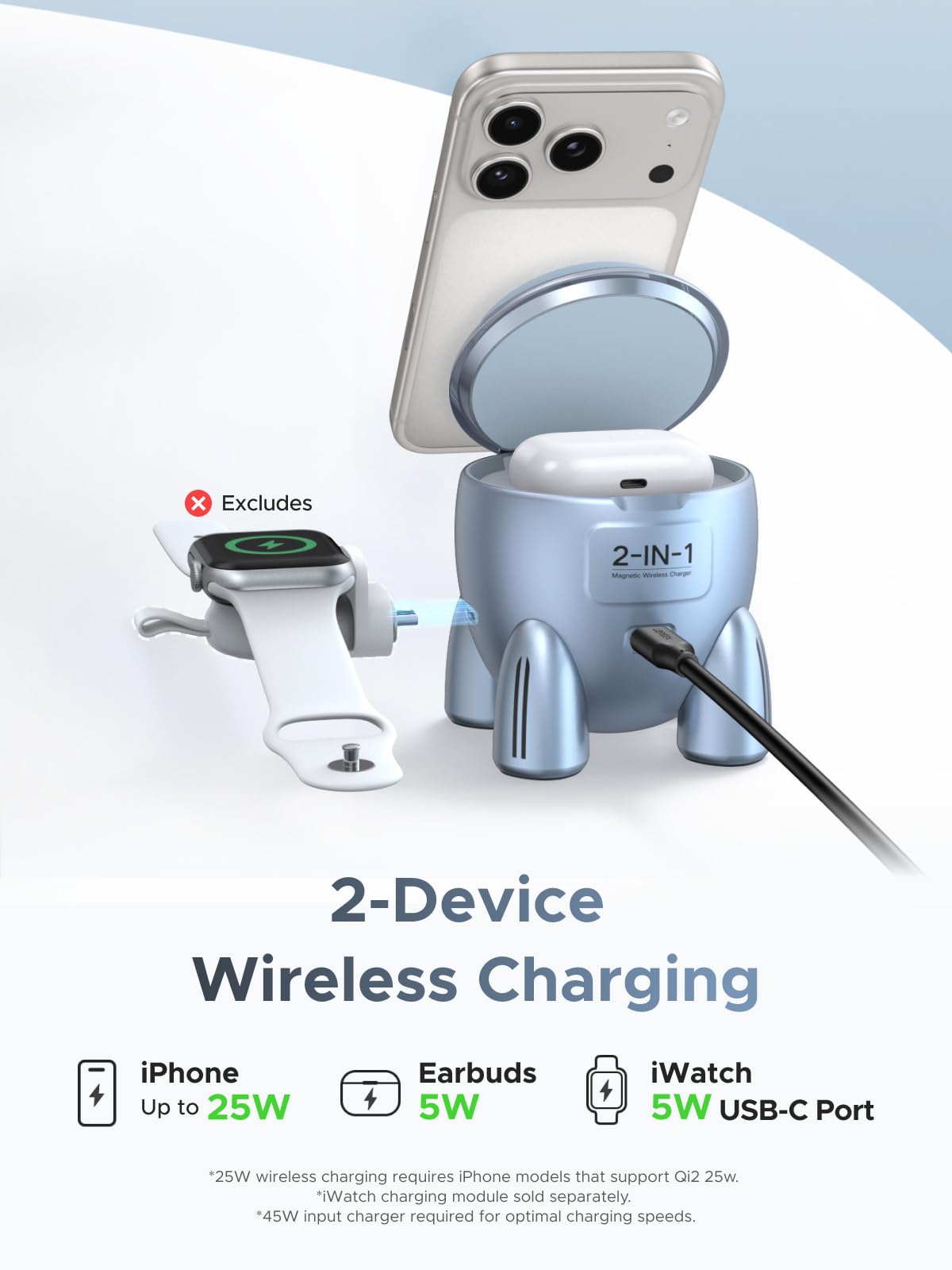 UGREEN UNO Dual Magnetic 2 - in - 1 Wireless Charger 30W (MagSafe Compatible) - UGREEN EU