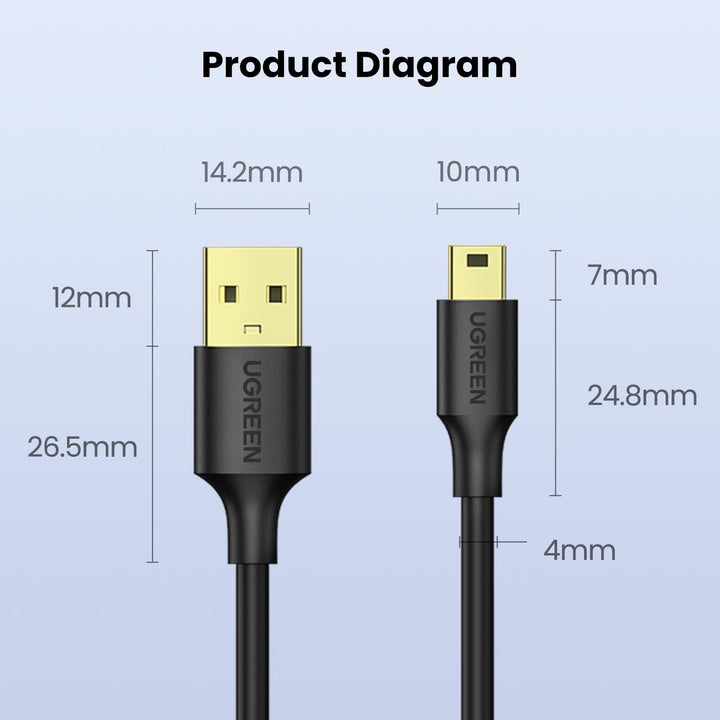 UGREEN USB 2.0 Data Cable, Mini USB charging cable USB A to Mini USB - UGREEN EU