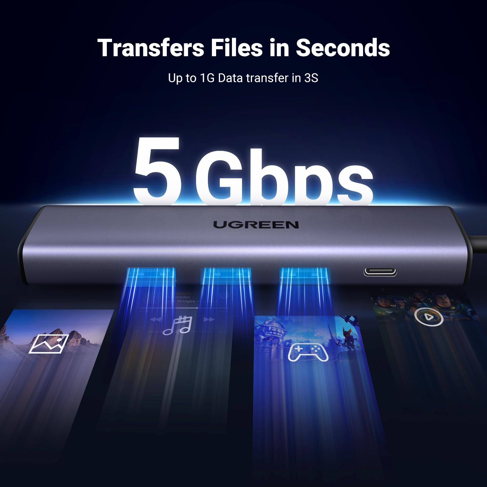 UGREEN USB 3.0 to Ethernet Adapter, 5 in 1 Multiport Hub | UGREEN EU