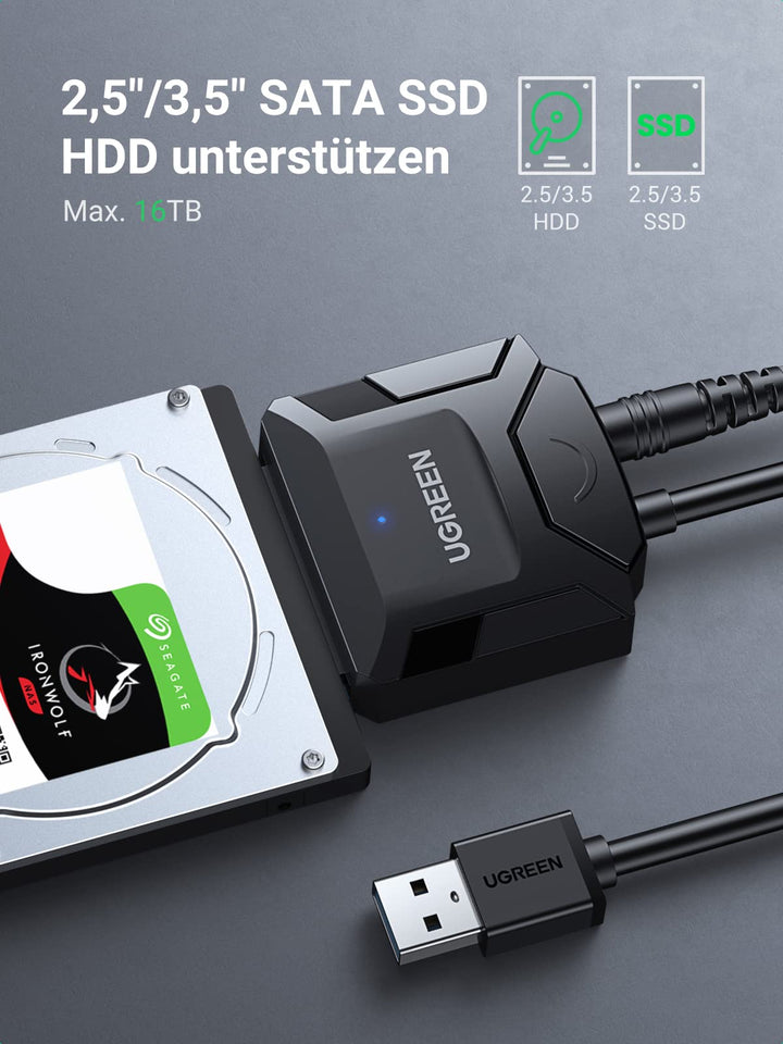 UGREEN USB 3.0 to SATA Cable with UASP, HDD/SSD Adapter - UGREEN EU