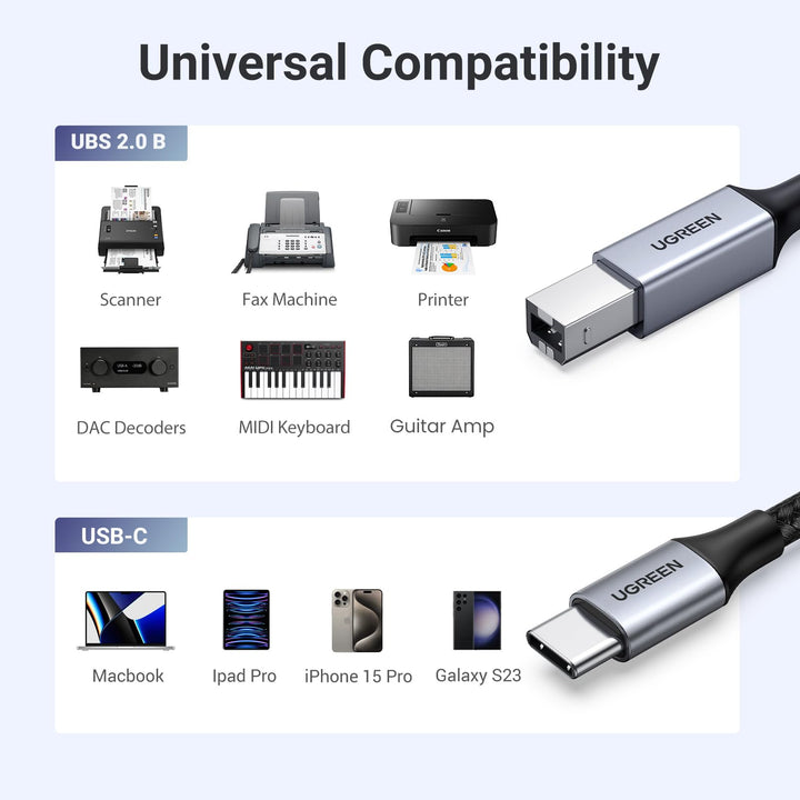 UGREEN USB B to USB C Printer Cable - UGREEN EU