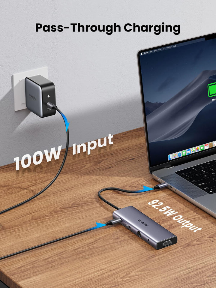 UGREEN USB C Hub, 10 - in - 1 USB - C Dongle with 4K HDMI & VGA Dual Monitor - UGREEN EU