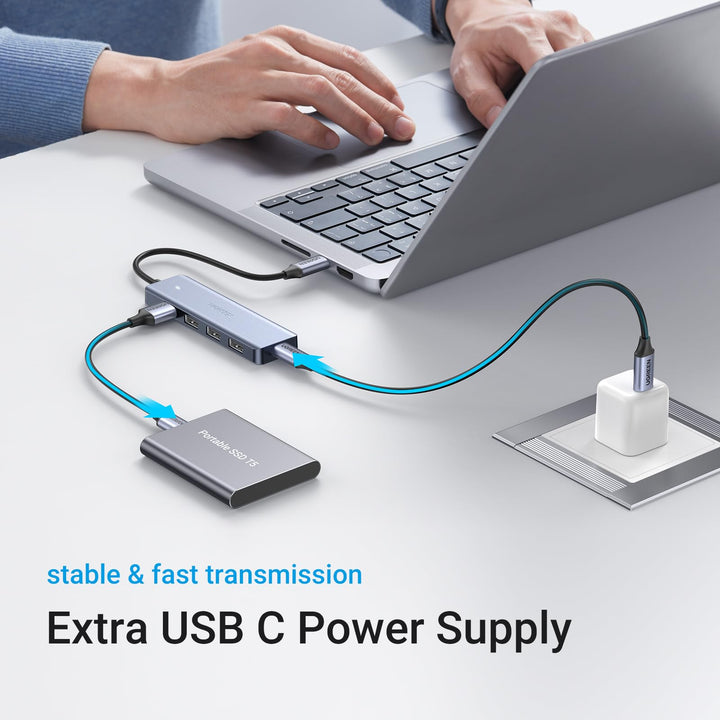 UGREEN USB C Hub 4 Ports, USB C to USB Hub with 4 USB 3.0, Powered USB C Splitter for Laptop - UGREEN EU