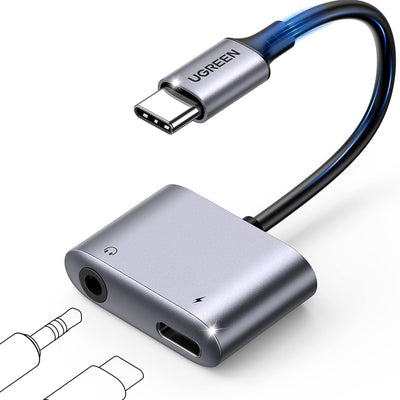 UGREEN USB C to 3.5mm Headphone Jack and Charger Adapter, 60W PD Fast Charge DAC Audio Splitter