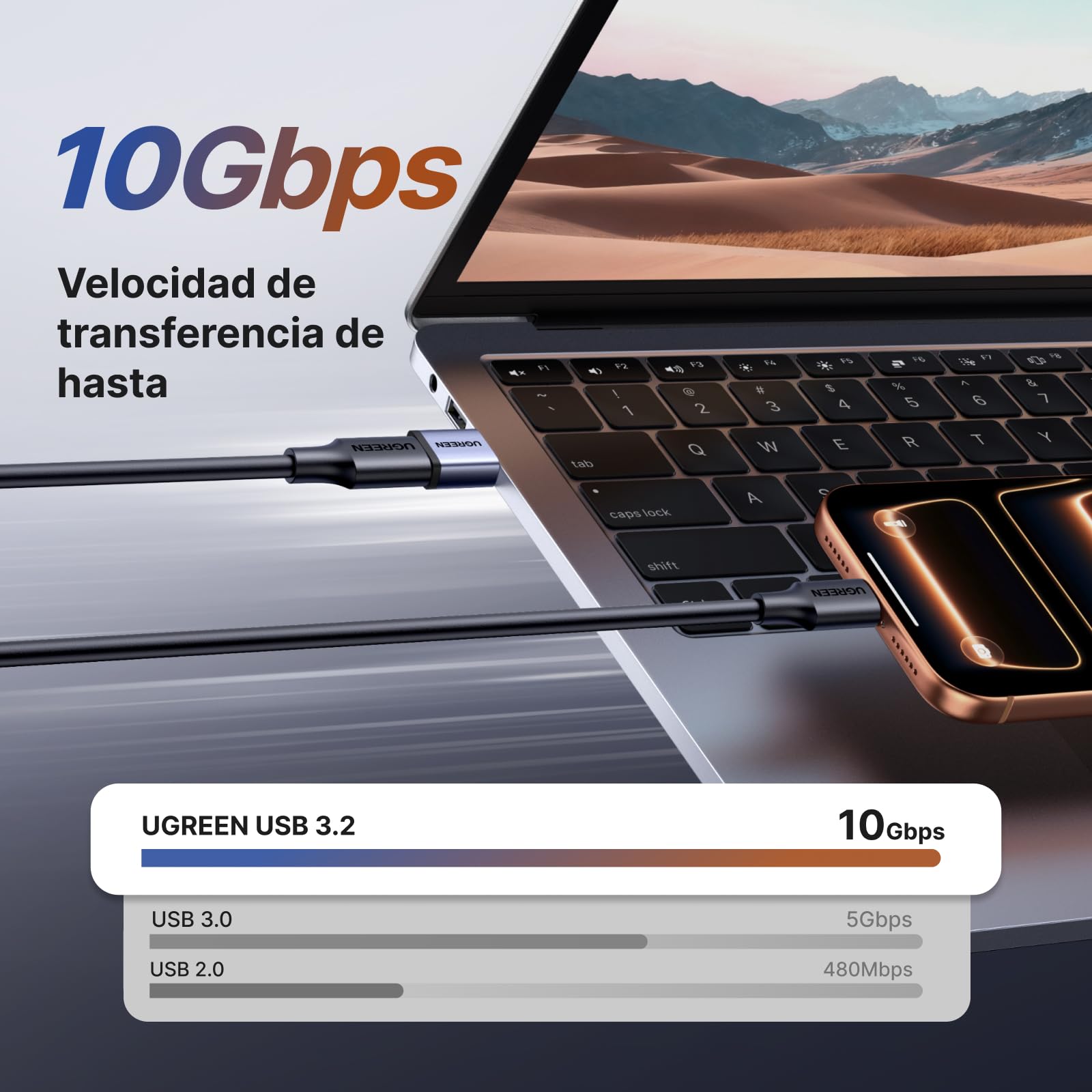UGREEN USB C to USB 3.2 Adapter 10Gbps 5 Pcs Type C Female to Type A Male Converter Fast Charging and Data Transmission for iPhone 17 16 15 Plus Pro MAX MacBook iPad Air Galaxy S25 - UGREEN EU