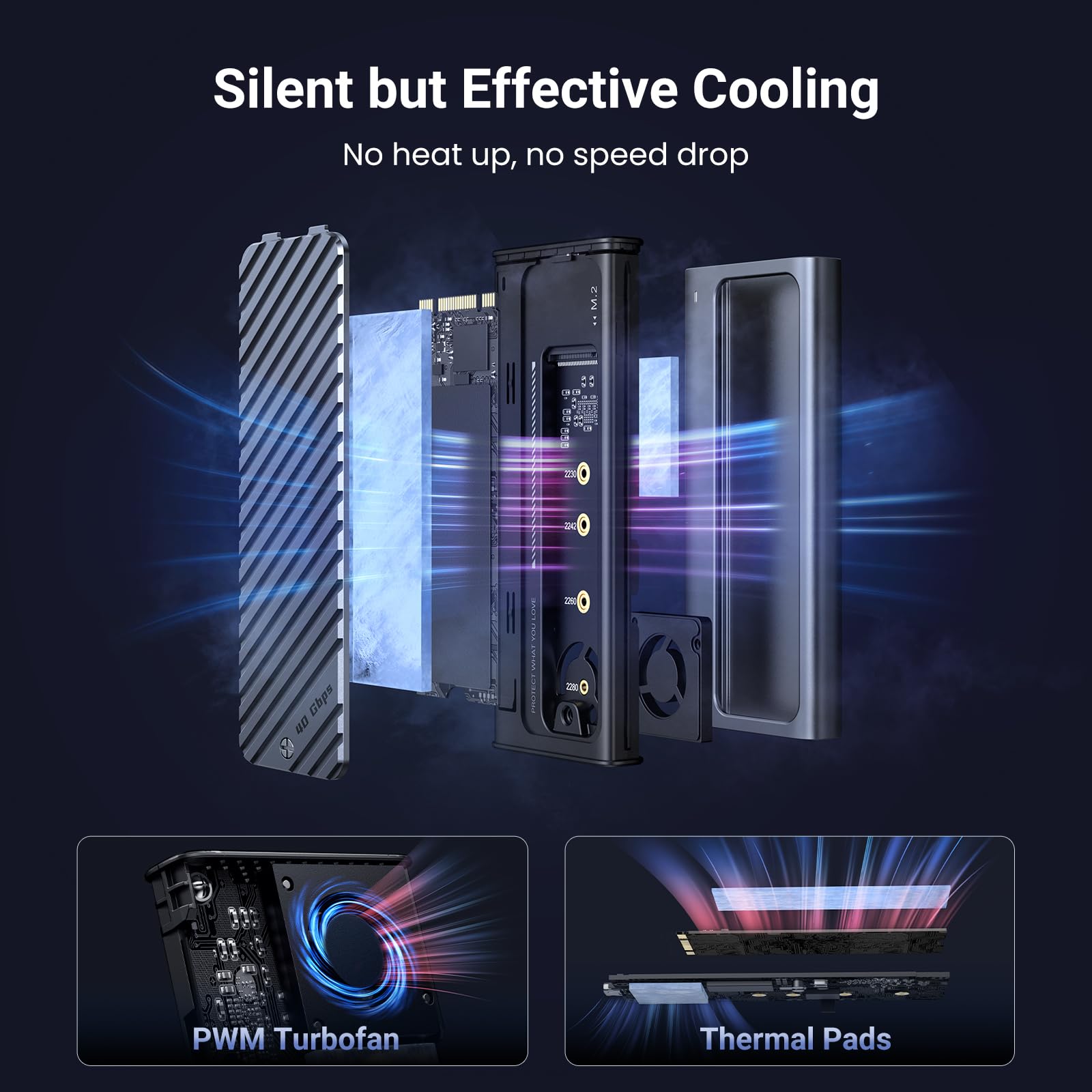 UGREEN USB4 M.2 NVMe SSD Enclosure 40Gbps 8TB - UGREEN EU