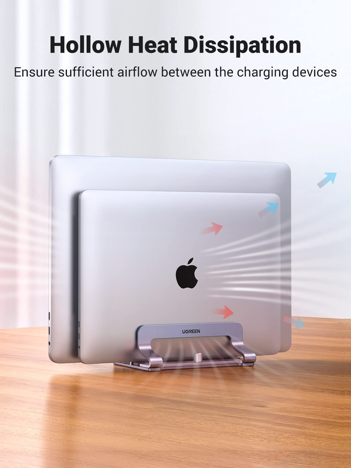 UGREEN Vertical Laptop Stand Holder Desk Dual Aluminum Dock Compatible ...