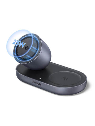 UGREEN Zapix 2-σε-1 Μαγνητική Βάση Φόρτισης (Qi2 25W, Συμβατό με MagSafe)