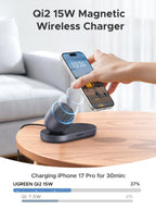 UGREEN Zapix Magnetic Wireless Charger (2 - in - 1, Qi2 15W, MagSafe Compatible) - UGREEN EU