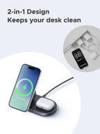 UGREEN Zapix Magnetic Wireless Charger (2 - in - 1, Qi2 15W, MagSafe Compatible) - UGREEN EU
