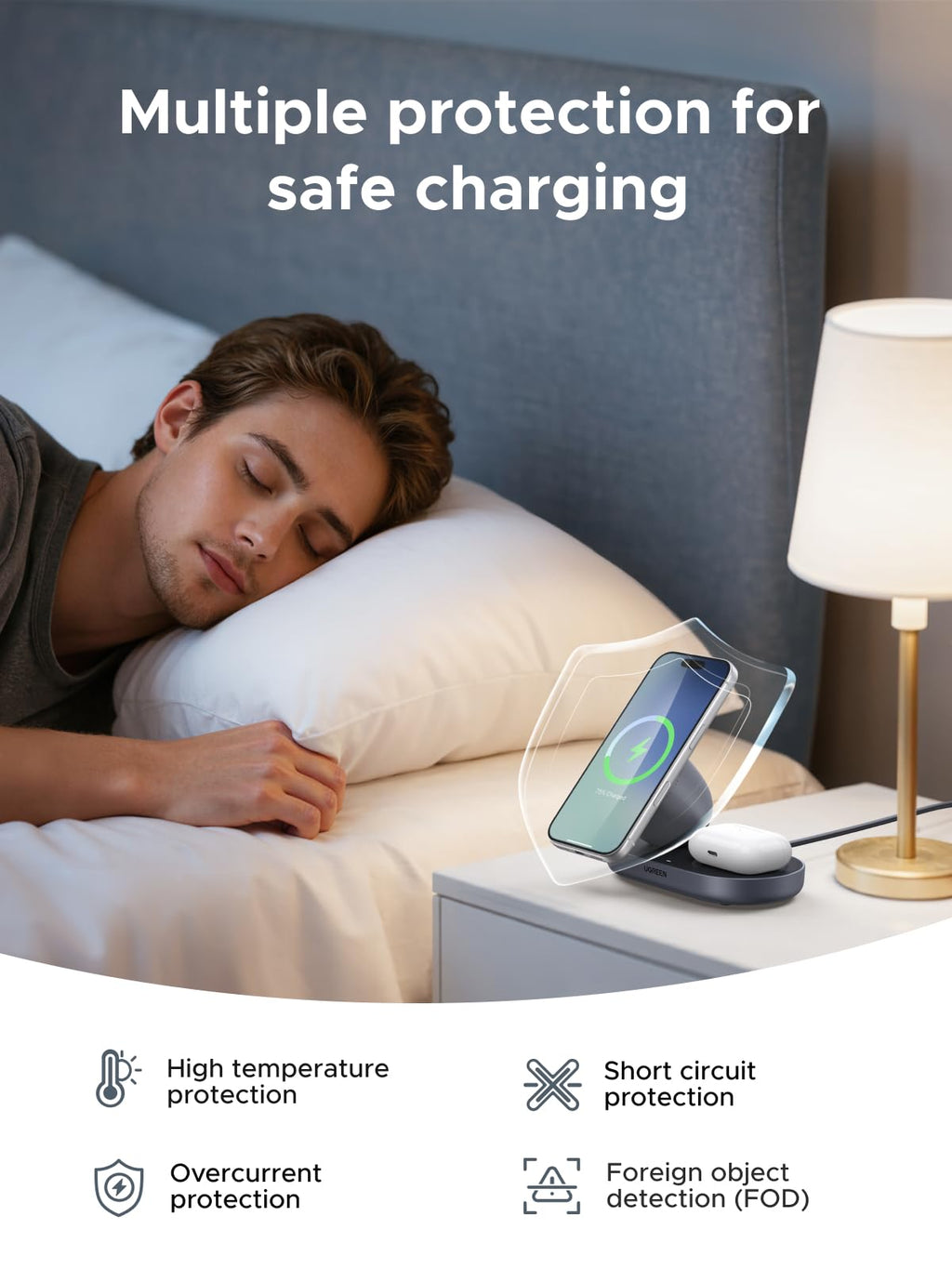 UGREEN Zapix Magnetic Wireless Charger (2 - in - 1, Qi2 15W, MagSafe Compatible) - UGREEN EU