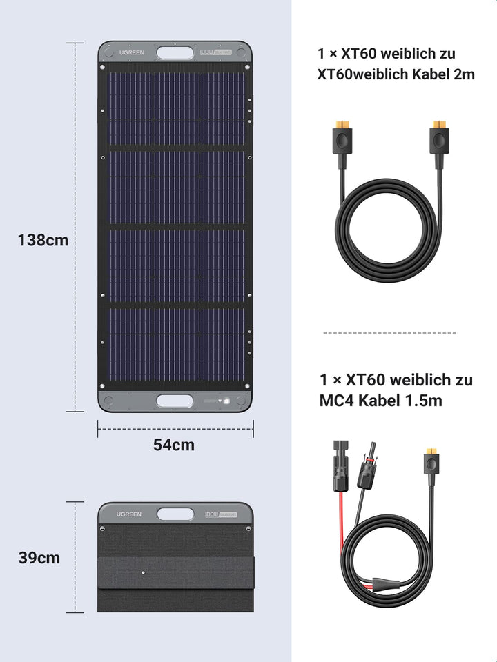 UGREEN 100W Portable Solar Panel 15113 B&H Photo Video