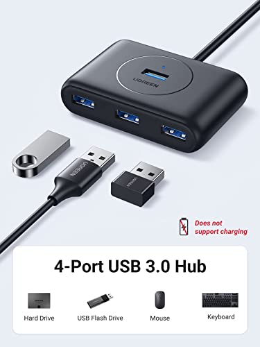 UGREEN USB 3.0 Hub with 1M Long Cable, 4 Port USB Splitter Support 5Gbps Data Transfer - UGREEN