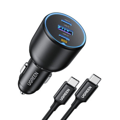 Chargeur de voiture rapide UGREEN 130W 3 ports PD 100W PD3.0/QC4.0/PPS 