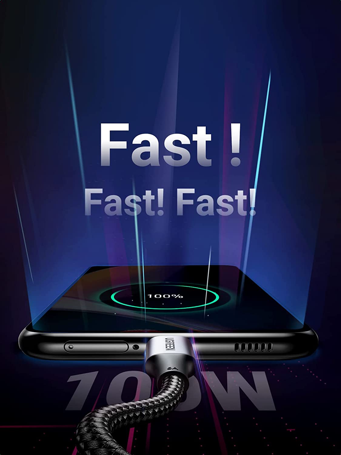 UGREEN 2 Pack USB C to USB C Charger Cable 100W 65W Power Delivery - UGREEN