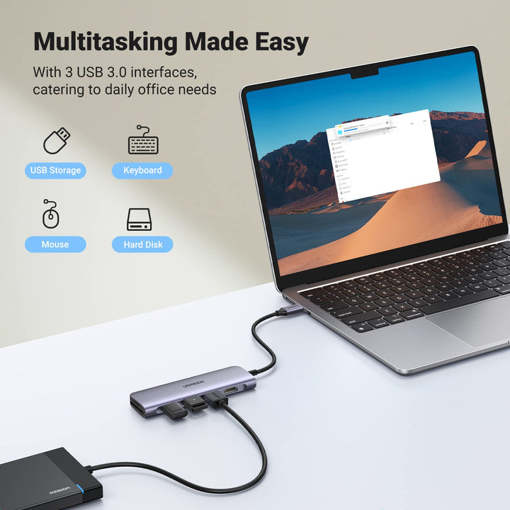 UGREEN Hub USB C HDMI 4K 60Hz Adaptateur Type C Compatible avec MacBook Pro  Air M2 M1 iMac iPad Pro XPS, 6 en 1 Dock Multiple - Cdiscount Informatique
