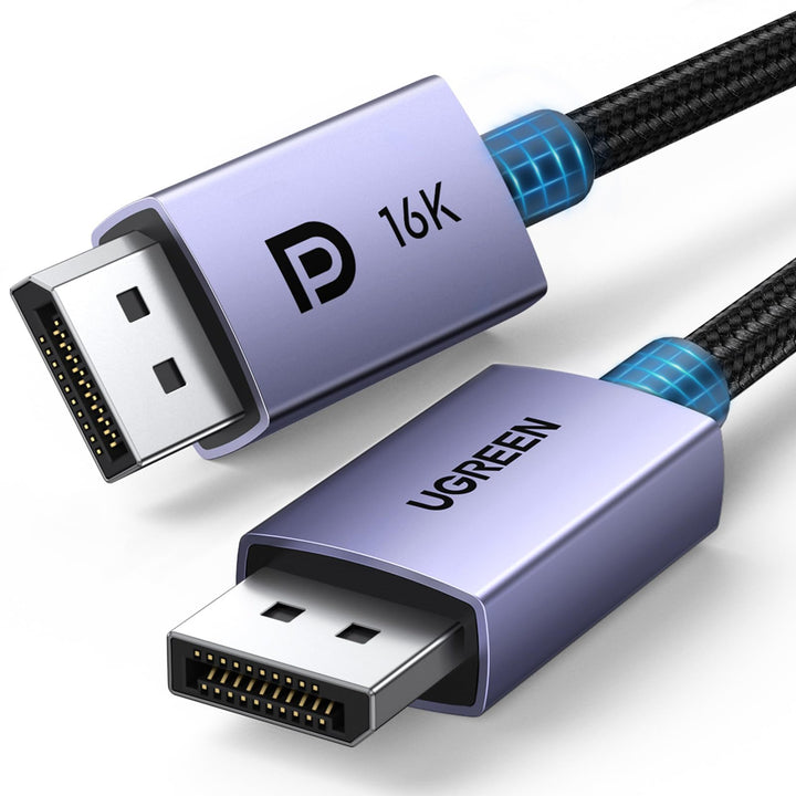 UGREEN DisplayPort Cable 2.1 [VESA Certified] DP2.0 80Gbps Support 16K@60Hz 8K@240Hz 4K@240Hz HDR, HDCP, DSC 1.2a, Braided Display Port Cable Cord - UGREEN