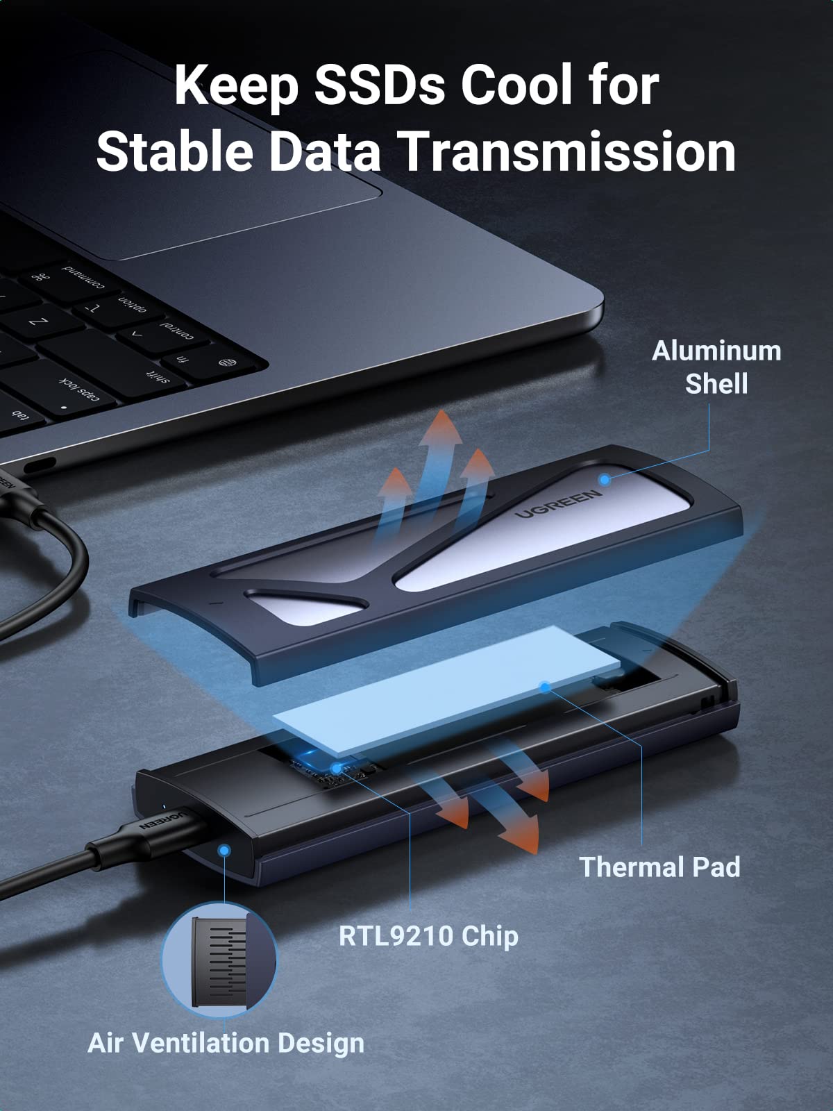 Ugreen M.2 NVMe 10 Gbps SSD Enclosure - UGREEN