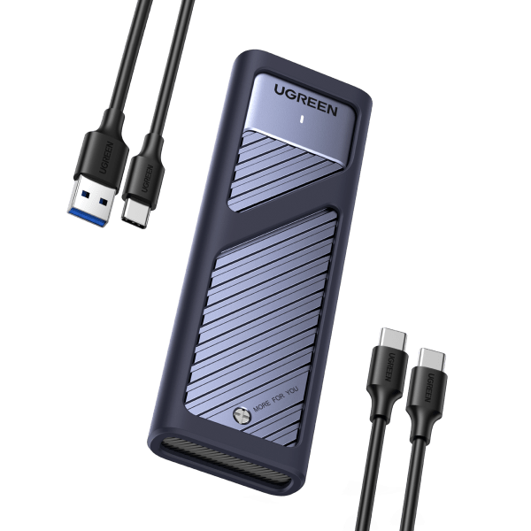 UGREEN 2-in-1 M.2 NVMe & SATA SSD Enclosure (USB-C 10Gbps, Aluminum, Thermal Pad)