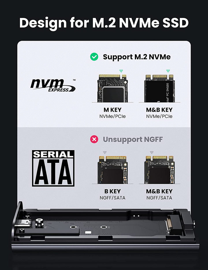 M2 SSD NVME BoîTier M.2 Vers USB 3.1 BoîTier SSD pour M.2 PCIe NVMe M Key  2230X4