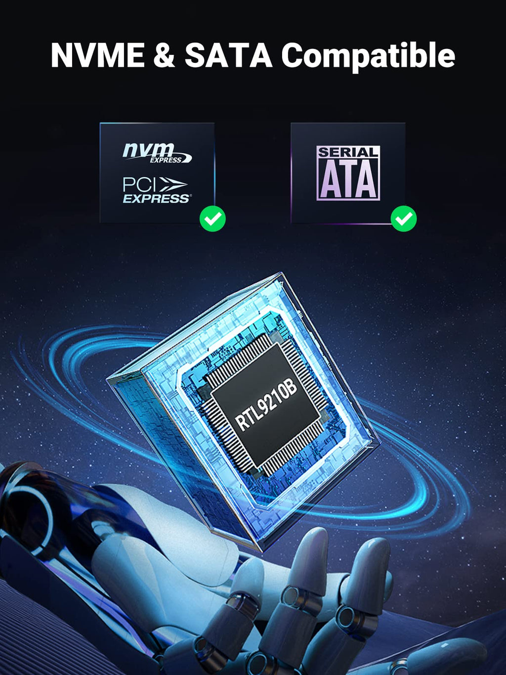 UGREEN M.2 NVMe SSD Enclosure, USB 3.2 GEN 2 10Gbps SSD Caddy - UGREEN