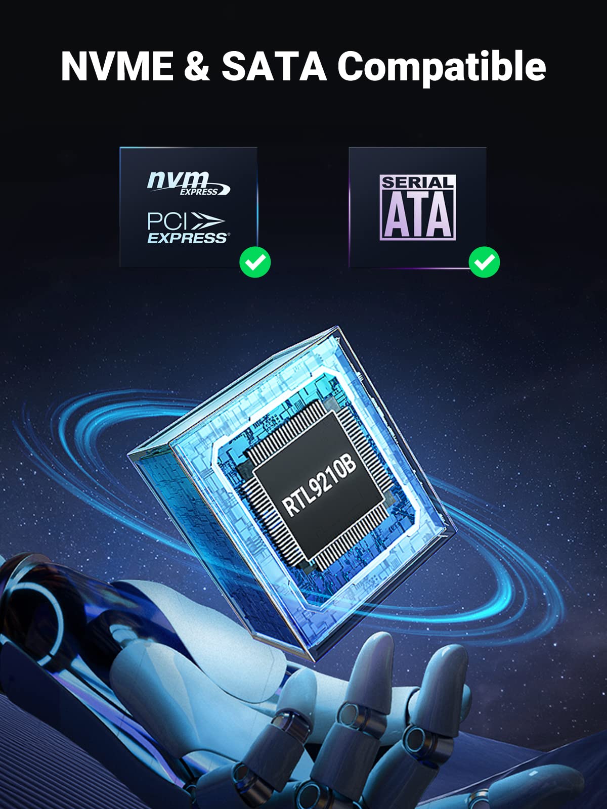 UGREEN M.2 NVMe SSD Enclosure, USB 3.2 GEN 2 10Gbps SSD Caddy - UGREEN