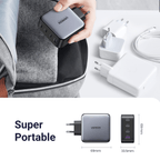 Ugreen Nexode 4 Port 100W USB C GaN Charger & 2 Pack USB C 65W Charger Cable - UGREEN