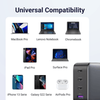 Ugreen Nexode 4 Port 100W USB C GaN Charger & 2 Pack USB C 65W Charger Cable - UGREEN