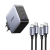Ugreen Nexode 4 Port 100W USB C GaN Charger & 2 Pack USB C 65W Charger Cable - UGREEN
