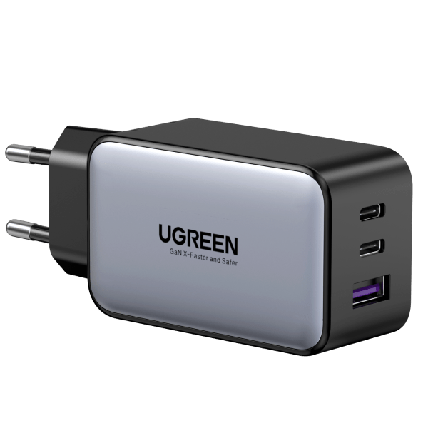 Carregador de Parede UGREEN Nexode 65W USB C GaN - 3 Portas