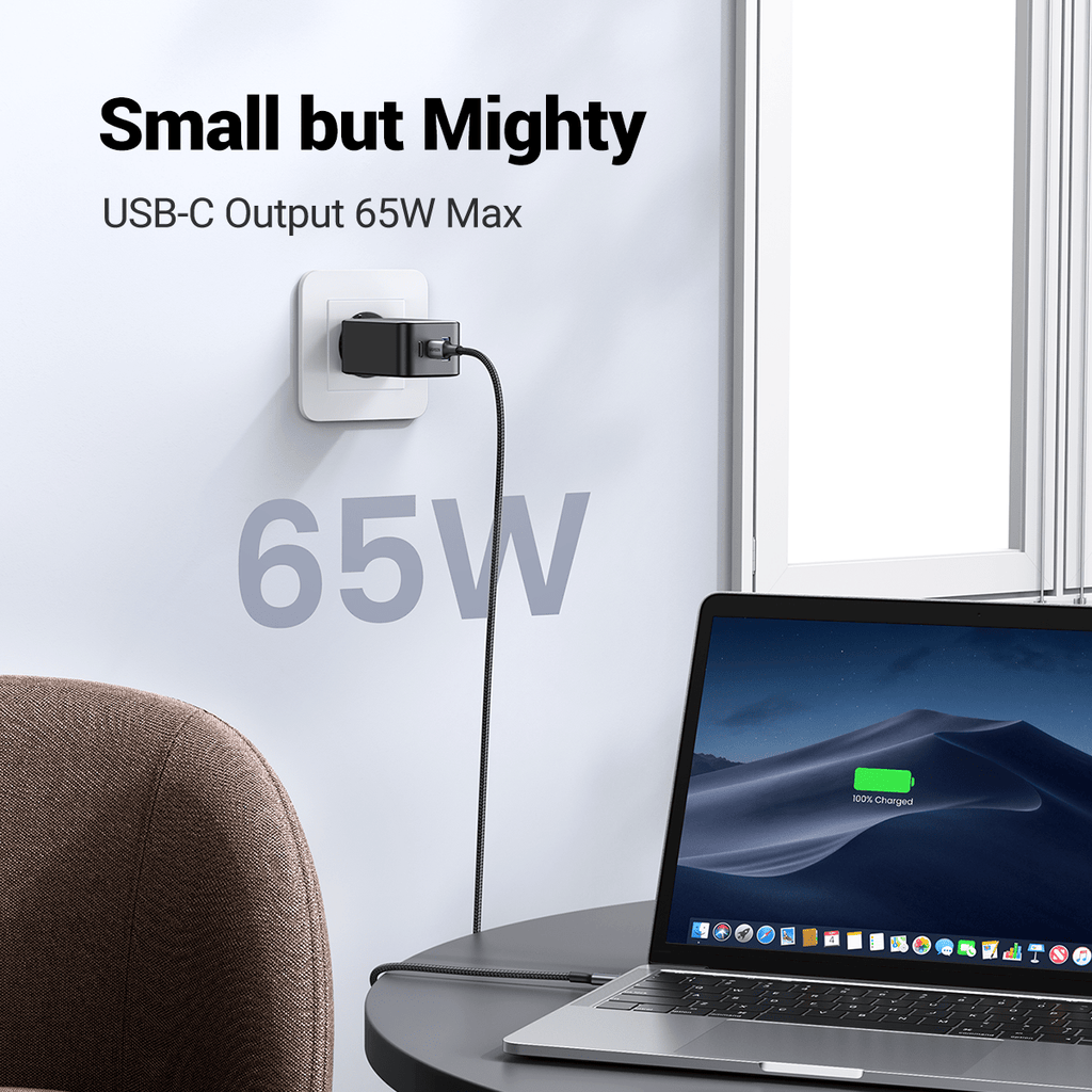 Ugreen Nexode 65W USB C GaN Charger-3 Ports Wall Charger - UGREEN