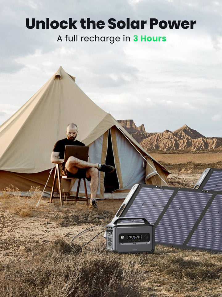 Ugreen Portable Power Station + Foldable Solar Panel - UGREEN