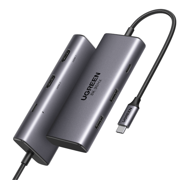 Ugreen Revodok 206 6-in-1 USB-C Hub (Dual HDMI, 8K@30Hz Single) - UGREEN