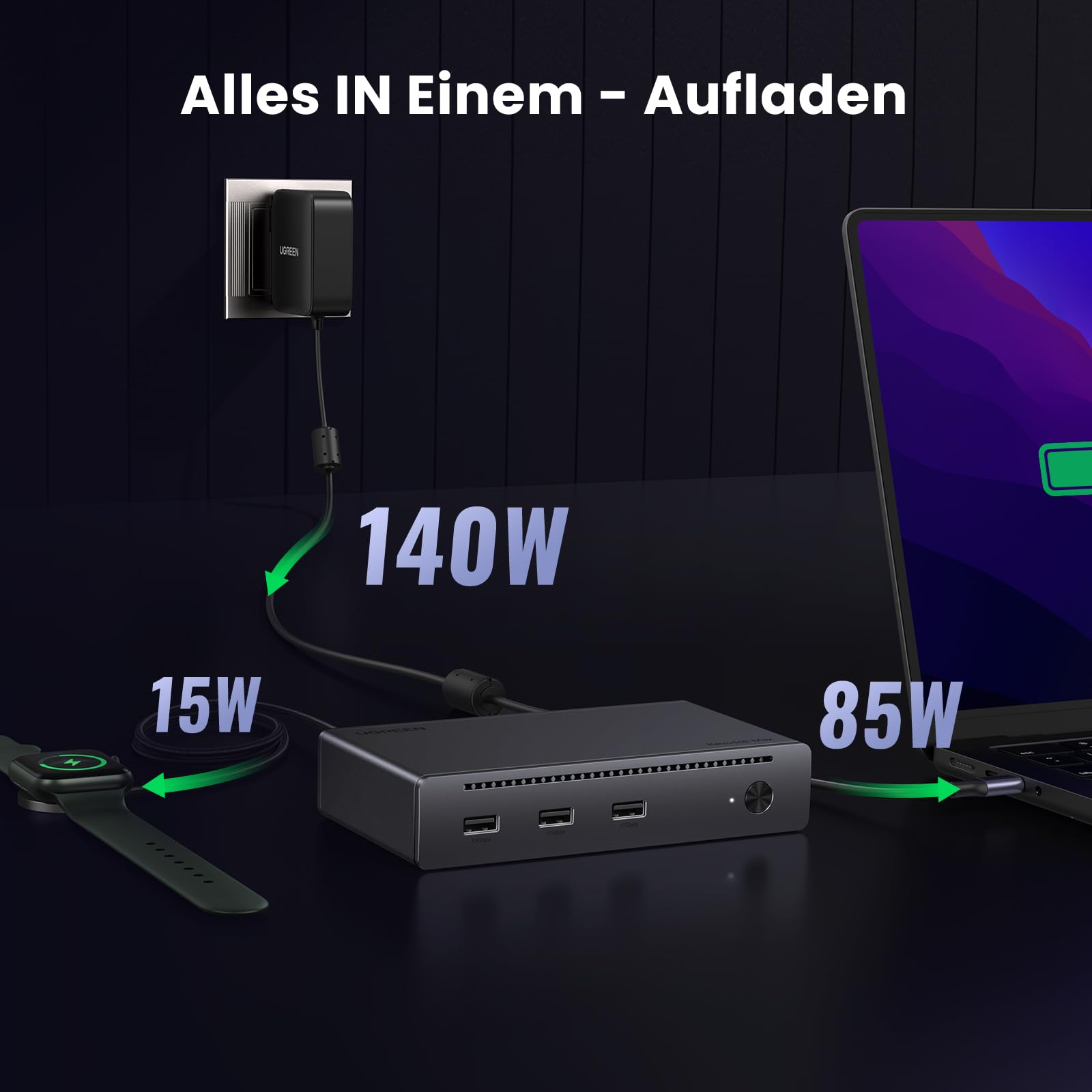 Bluetooth-Lautsprecher 15W, IPX7 Wasserdicht – Mit LED-Lichtern, 30h Spielzeit, TWS, Ideal Für Outdoor