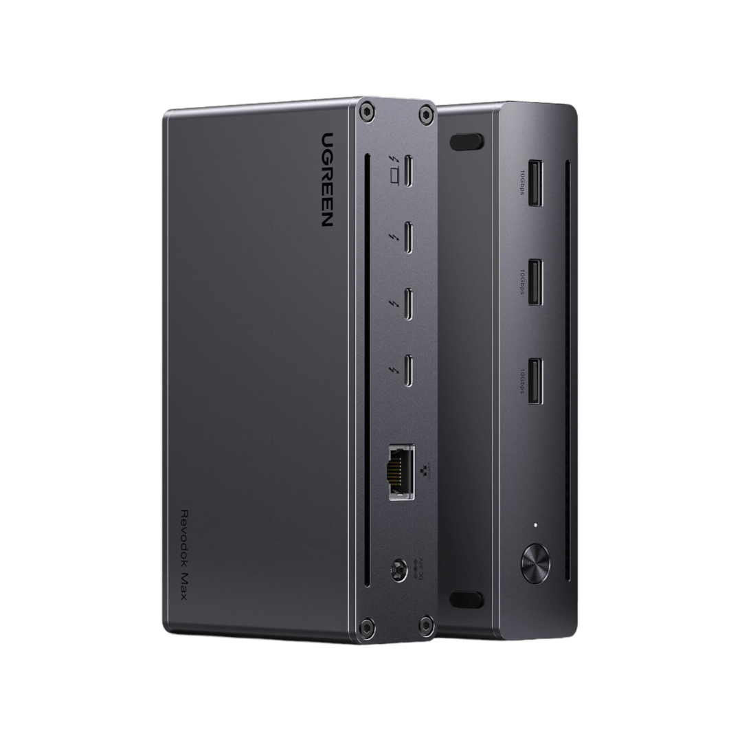 UGREEN Revodok Max 208 Thunderbolt 4 Dock 40Gbps 8-in-1 Docking Station 3*Thunderbolt 4 (Dual 4K@60Hz, Single 8K Display), 85W Aufladen für Laptop, Gigabit Ethernet - UGREEN