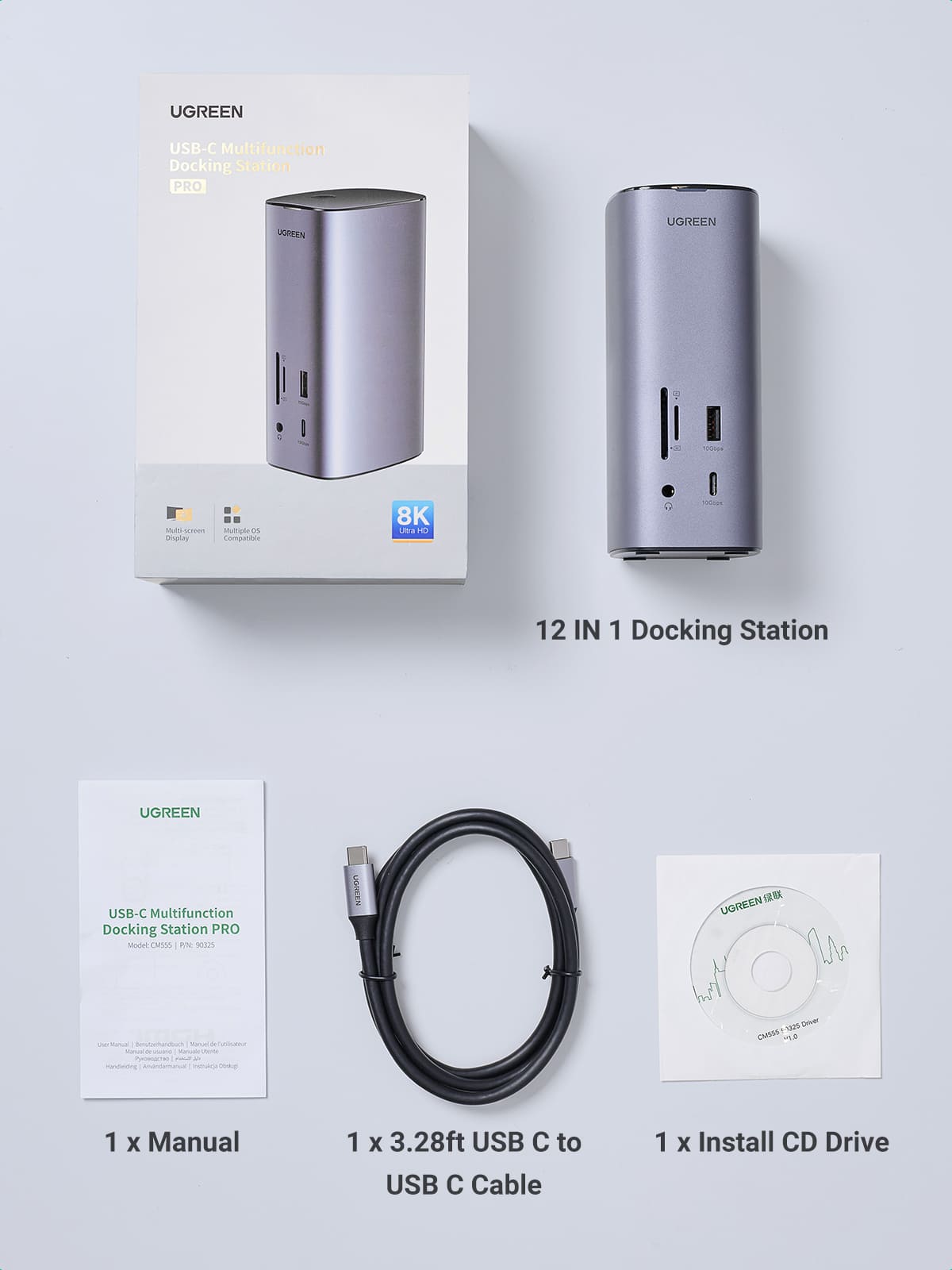 Ugreen Revodok Pro 312 Triple Display 12-in-1 USB C 8K Universal Docking Station - UGREEN