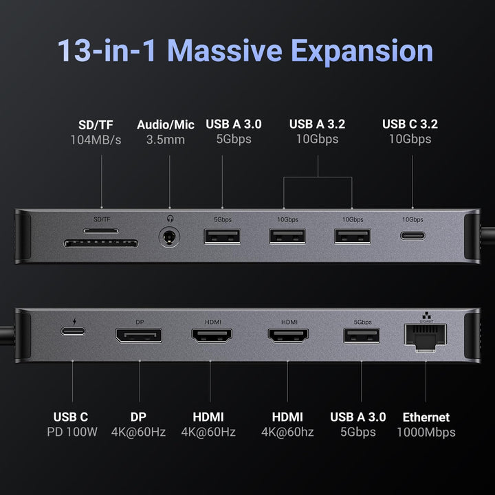 Ugreen Revodok Pro 313 13-in-1 Triple Display Docking Station - UGREEN