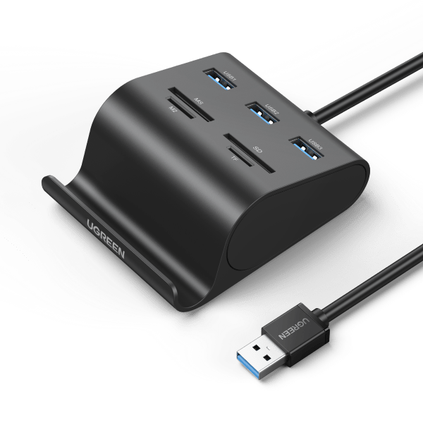 Ugreen USB 3.0 Hub Card Reader with Phone Stand - UGREEN