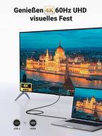 UGREEN USB C auf HDMI Kabel 4K 60Hz 2m Thunderbolt 3/USB C 3.1 HDMI Kabel UHD Geflochten-Aluminium - UGREEN