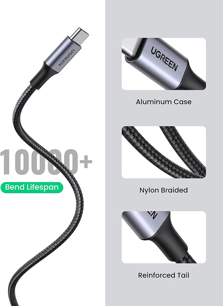 UGREEN USB C Cable 3A Fast Charging USB to Type C Lead Nylon Braided - UGREEN