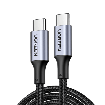 Câble de chargeur Ugreen USB-C vers USB-C 100W 5A (Nylon tressé) 