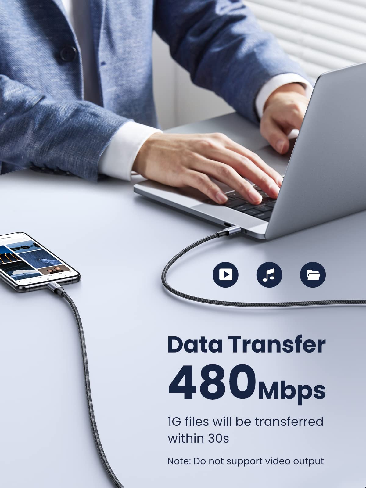 Ugreen USB-C to USB-C 100W 5A Charger Cable (Nylon Braided) - UGREEN