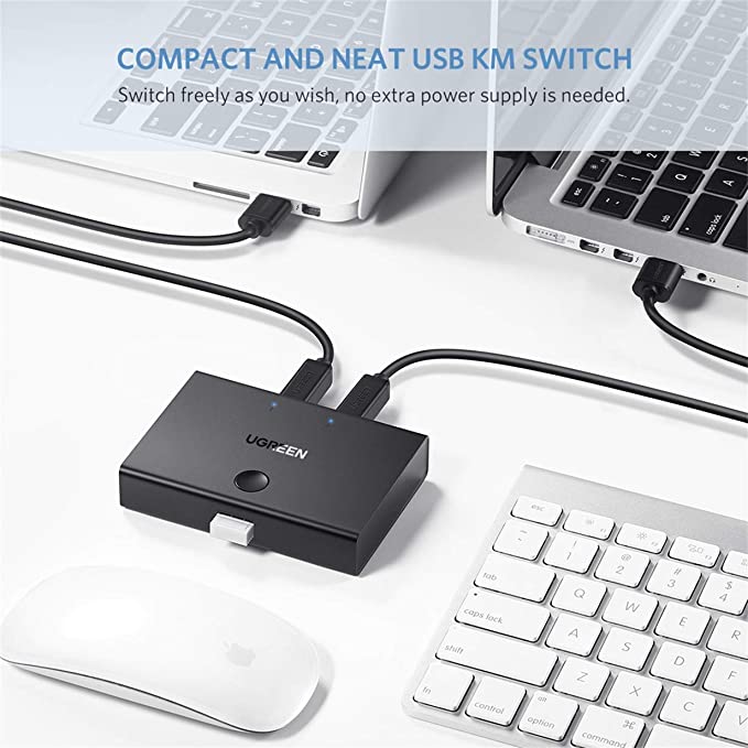 UGREEN USB Switch Selector, KM Switcher Box 2 in 1 Out USB 2.0 Sharing Switch Hub - UGREEN